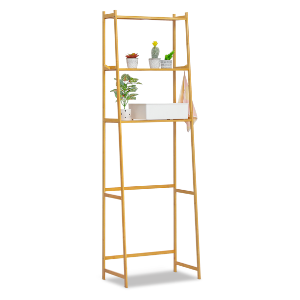 MoNiBloom Bamboo 3 Tiers Over the Toilet Shelf, Shampoo Tissue