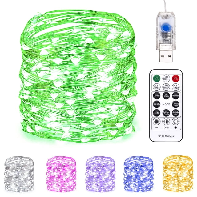 Guirnalda de luces Fairy Lights Siuholi 10 m 100 LED USB centelleantes color verde