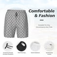 thumbnail image 5 of Lsque Mens Swim Trunks Gray Plaid Pattern - Bathing Suit Compression Liner - Beach Swim Shorts Swimwear - (S-3XL) - Stretch Quick Dry -Medium, 5 of 9