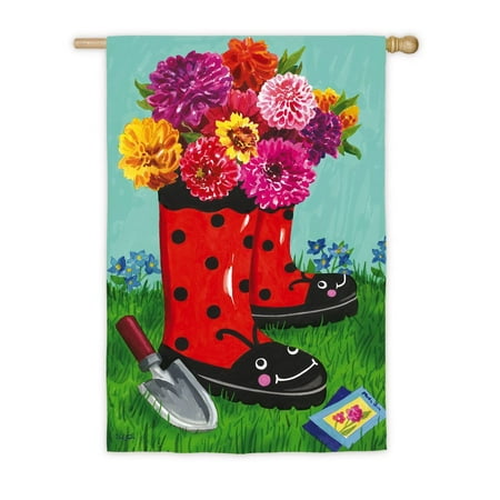 - Garden Boots Vertical Flag, Welcome guest to your home with this cheery, spring flag! By Evergreen Enterprises, Inc