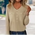 thumbnail image 1 of Winter Plus Size Fall Sweaters for Women Women's V Neck Cut Sweater With Buttons Soft Wool Knit Pullover Slim Fit Base Layer For Daily Wear, 1 of 4