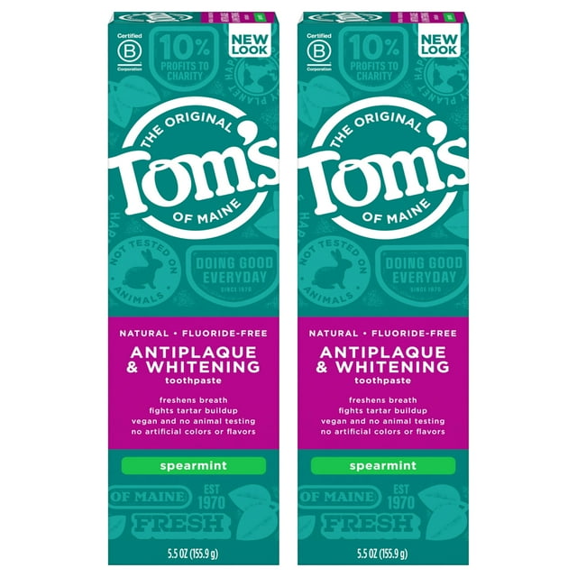 Pasta de dientes Tom's of Maine sin flúor antiplaca 160 ml x2