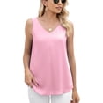 thumbnail image 3 of Asklazy Women's Tank Tops Sleeveless Chiffon Blouse Business Casual Flowy Tops for Women,Mother's Day,Light Pink,S, 3 of 7