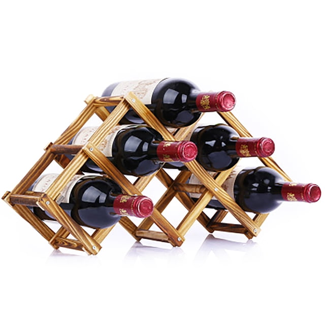 Wine Rack Foldable Wooden Creative Wine Holder Wine Storage Rack for Home