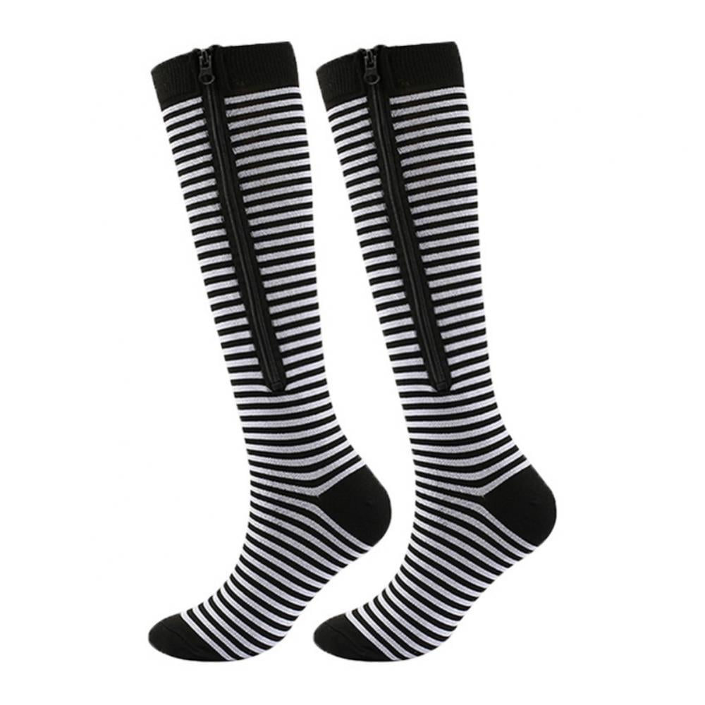 1 Pairs Closed Toe Thigh High Zipper Compression Socks 20-30 mmHg ...