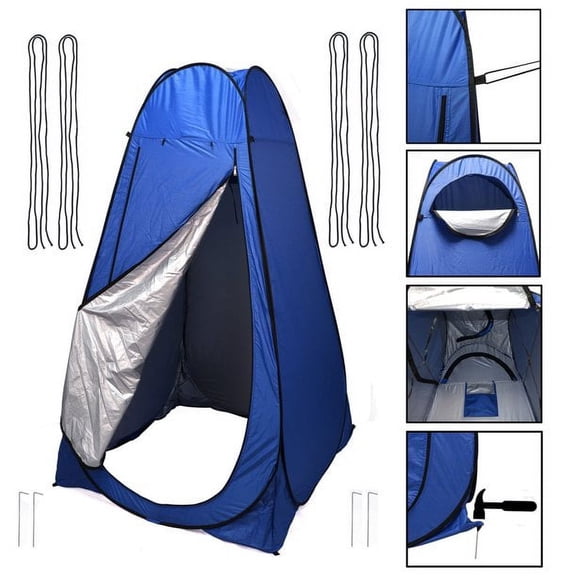 HTTMT- Pop Up Instant Tent Rain Shelter Privacy Tent Shower Toilet Bathroom Portable Changing Room For Beach Hiking Camping Outdoor Use In Blue (3 Colors Available)