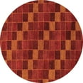 thumbnail image 1 of Ahgly Company Indoor Round Checkered Orange Modern Area Rugs, 8' Round, 1 of 4
