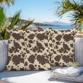 thumbnail image 3 of Cow Print Throw Pillow Covers 16x16 Inch Set of 2, Farmhouse Beige Brown Animal Prints Vintage Waterproof Outdoor Pillow Covers, Decorative Cushion Pillowcases for Couch, Sofa, Bed, Garden, Patio, 3 of 9