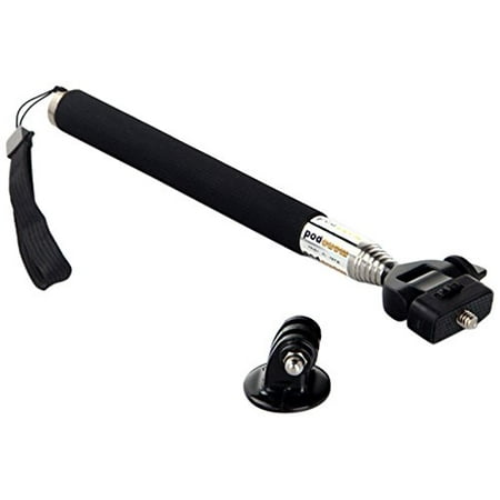 MaximalPower BLACK 42' Extendable Handheld Monopod Selfie Stick with Mount Adapter For GoPro HERO 3, 3+, 4, 5