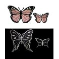 thumbnail image 2 of Altotux Pink Black Embroidered Butterfly Iron on Patch Silver Organza Applique By 2 Pieces (Big Black Butterfly), 2 of 2