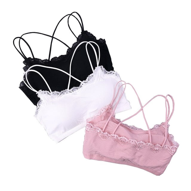 1pc Lace Bras For Teenage Girls Underwear Child Training Bras For Student Wireless Puberty Young Small Bra Girl Inner ClothingPink16 He Qiyong unisex