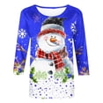 thumbnail image 4 of Christmas Tops for Women 2026 Cute Christmas Snowman 3/4 Length Sleeve Funny Plus Size Fall Xmas Tunic T Shirt, 4 of 5