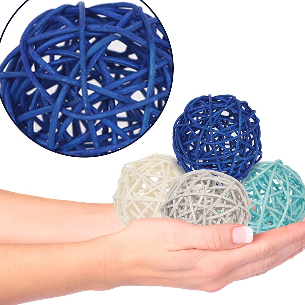 Buy DomeStar Large Rattan Balls, 16PCS 2.8 Inches Wicker Balls
