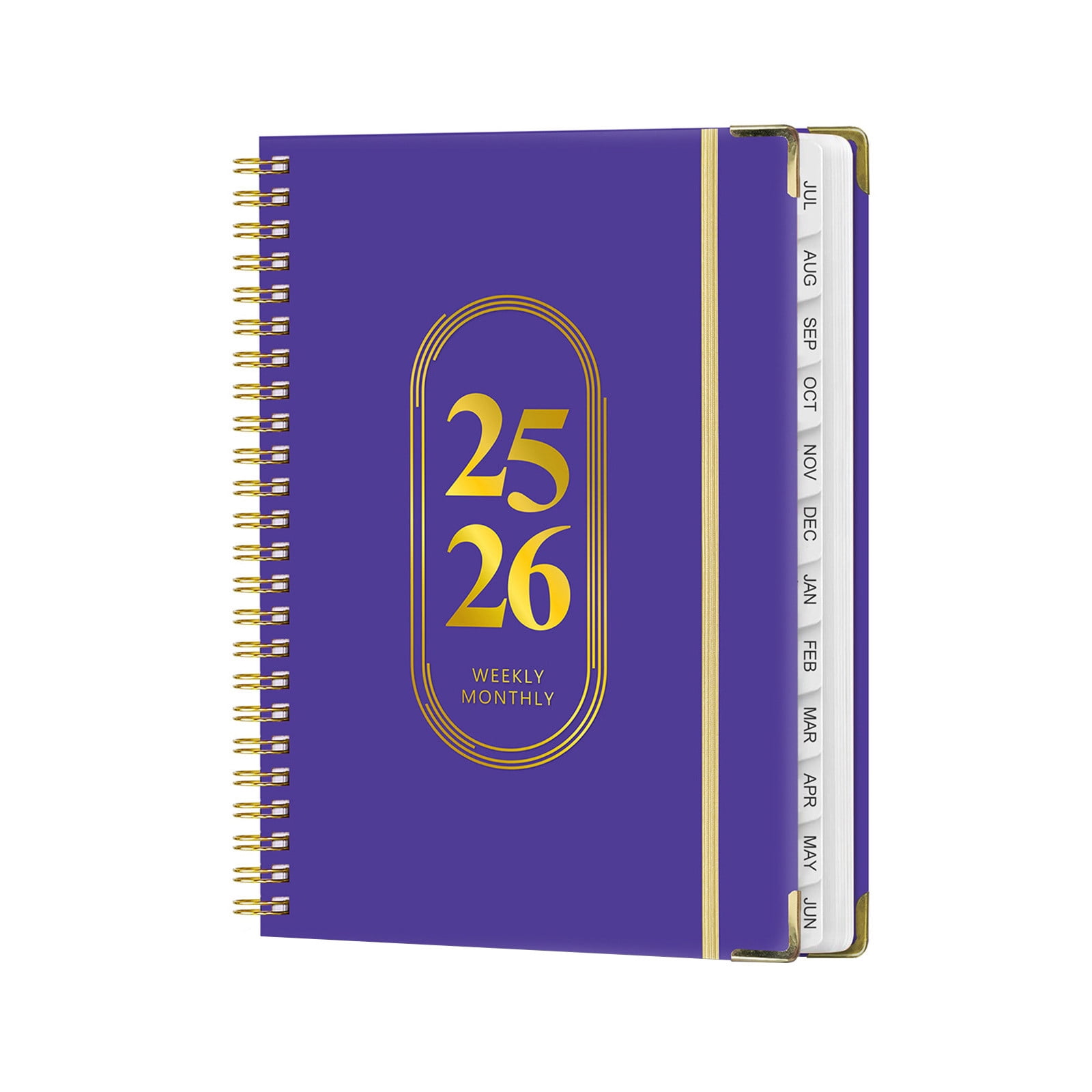 Daiosportswear A5 Notebook Elastic Rope Coil Notebook - 5.8x8.3in Portable Hard Leather Cover,Multi Functional for Work Sports Plan,Durable with Table of Contents Page Numbers,Daily Use Gift Notepad
