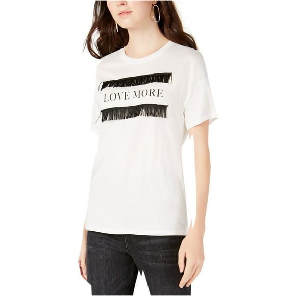 Carbon Copy Womens Love More Graphic T-Shirt, White, Medium