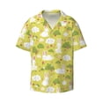 thumbnail image 4 of Uemuo Easter Bunny Pattern Cotton Linen Short Sleeve Shirts,Casual Lightweight Button Down Shirts,Vacation Beach Summer Tops-4X-Large, 4 of 7