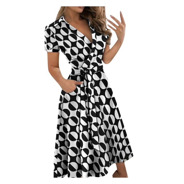 WTXUE Robe Portefeuille, Robe Longue Moulante pour Femme à Imprimé, Col en V, Laçage aux Hanches, Robe pour Femme, Robes Petite pour Femmes, Gris P