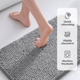 thumbnail image 4 of Sasttie Chenille Bathroom Rugs 17x24, 2 Pack Quick Dry Machine Washable Bath Mats with Rubber Backing, Grey, 4 of 8