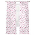 thumbnail image 7 of Pink Spring Floral Sheer Curtains 96 Inch Length 2 Panels Set, Summer Botanical Elegant Voile Window Treatment Semi Sheer Long Curtains Drapes for Bedroom/Living Room/Kitchen 52"x96"x2, 7 of 7