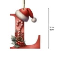 thumbnail image 3 of Beautynvta 26 Initial Letter Ornaments Christmas Tree Decoration, 3.1'' Acrylic Christmas Letter Pendant with Xmas Hat, Personalized Gifts Christmas Alphabet Hanging Ornaments for Xmas Decor, L, 3 of 6
