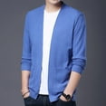 thumbnail image 5 of Fgnfyis Mens Jackets Autumn Fashion Leisure Solid Thin Pocket Cardigan Sweater Baseball Jacket Mens Coat Sky Blue XL, 5 of 9
