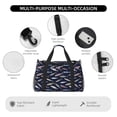 thumbnail image 4 of Kuqiui Sardine Print Foldable Travel Duffel Bag Tote Carry on Luggage Bag Personal item Sports Gym Bag Water Resistant Weekender Overnight Bags for Women and Men, 4 of 7