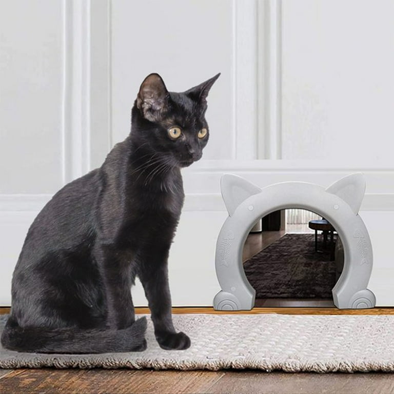 Yipa Cat Door Pass Through Opening Dog Doors Plastic Animal Fashion For Interior Basements Modern Solid Color Plain Lovely Shape White L Walmart