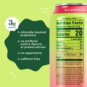 (12 pack) Bloom Nutrition Pop Prebiotic Soda, Watermelon Lime, 12 fl oz Can