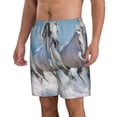 thumbnail image 2 of Kdxio Horses Running Through The Water Pattern Mens Casual Shorts - Drawstring Summer Beach Sports Shorts for Men, 2 of 5