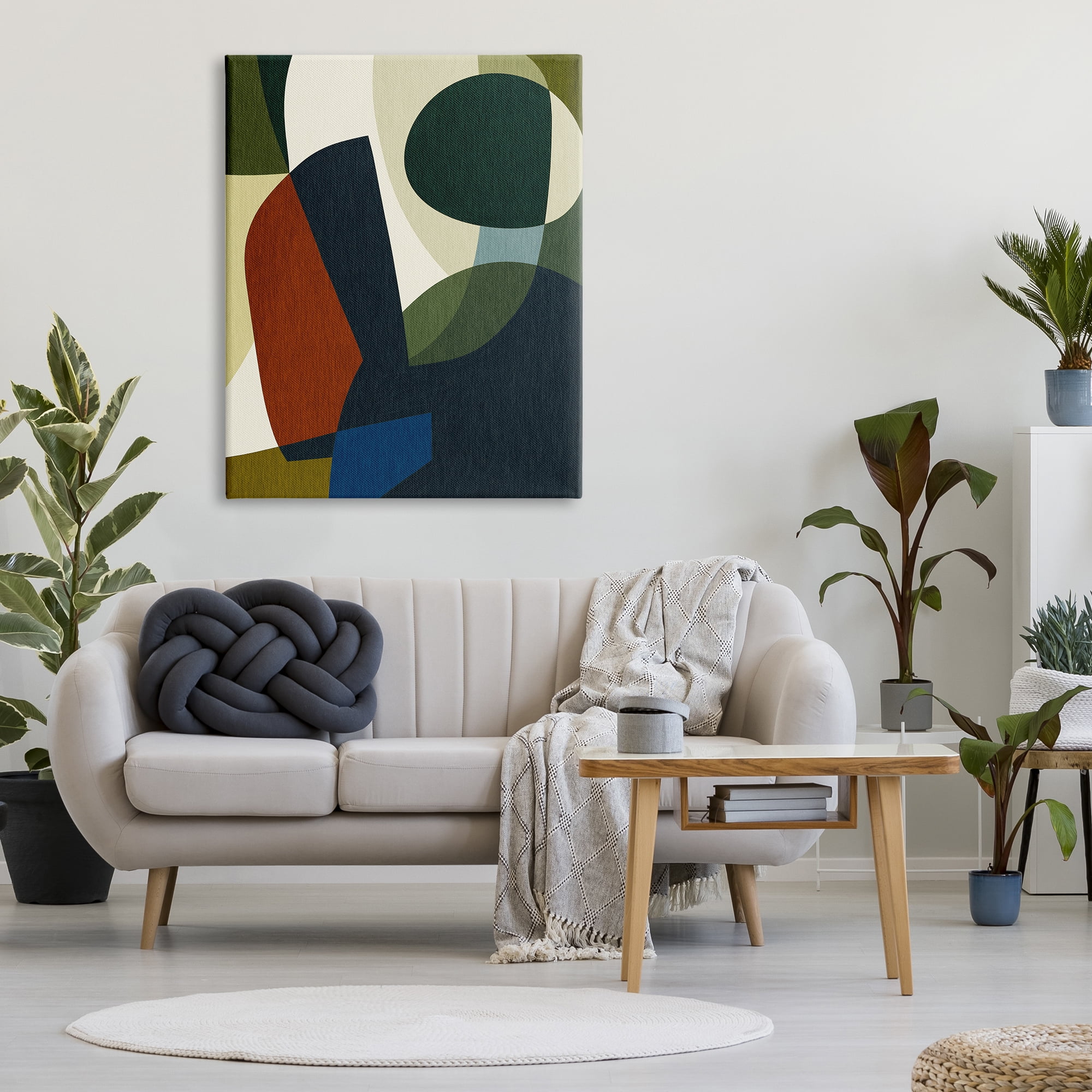 Stupell Industries Dark Geometric Pattern Abstract Painting Gallery Wrapped Canvas Art Print Wall Art, 36 x 48