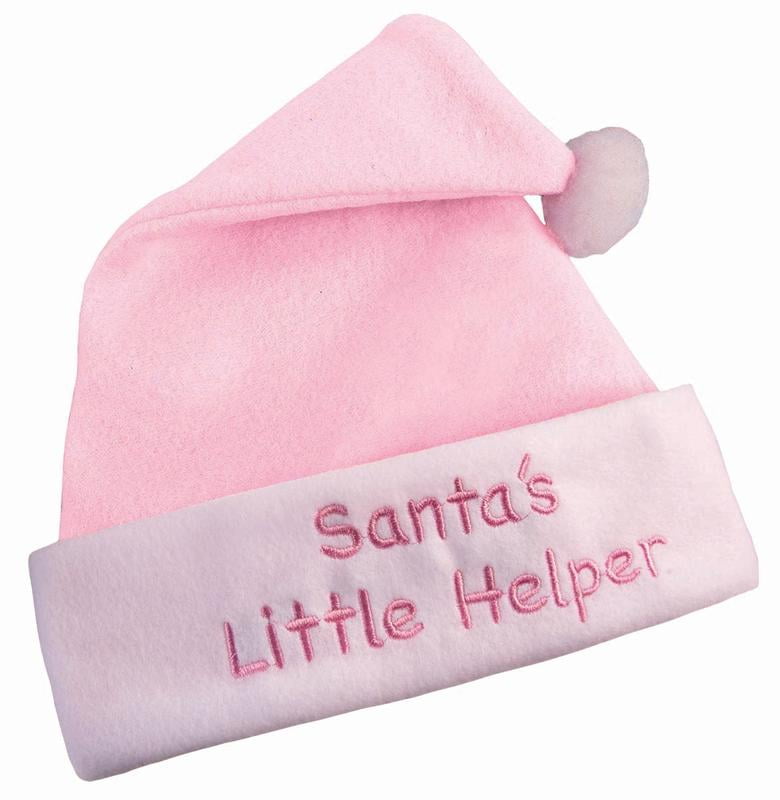 Newborn Babys First Infant Santa Hat "Santa's Little Helper" Christmas