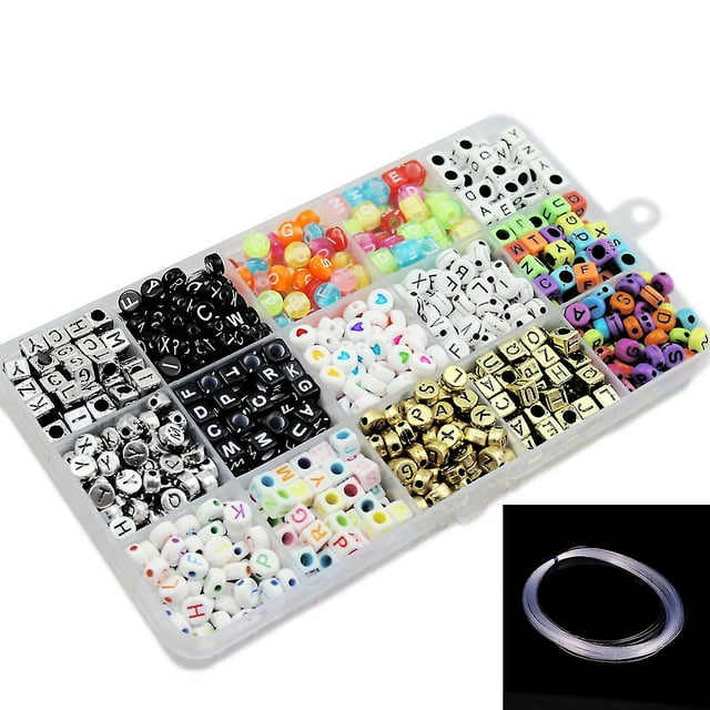 Acrylic Color Numbers Color Round Alphabet Letter Beads For Diy Jewelry