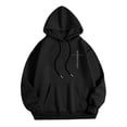 thumbnail image 5 of PMVFHDE Chandail à Capuchon Rétro pour Hommes avec Verset Graphique, Tenue Décontractée Inspirante pour Croyants, Chandail Confortable Noir, G, 5 of 5
