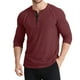 thumbnail image 1 of pstuiky camisas de manga larga para hombre, Camisa informal de manga larga para hombre, camiseta de punto con 3 botones, color liso, cómoda para uso diario top de hombre m, 1 of 2