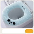 thumbnail image 2 of HHGBAD Soft Toilet Cartoon Seat Cover - Plush & Thick Fabric Toilet Seat Warmer for Round & Elongated, 16.5x14.6in Toilet Seats - Machine-Washable, Easy-Install, Blue, 2 of 6