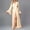 Yellow, variant on Women's Ruffle Trim Long Sleeve Belted Sheer Mesh Wedding Bride Robe Nightgown