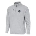 thumbnail image 2 of Men's Antigua Heather Gray New York City FC Certain Tri-Blend Quarter-Zip Top, 2 of 3