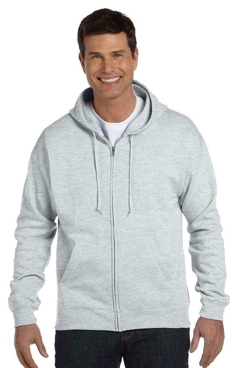 hanes gray zip up