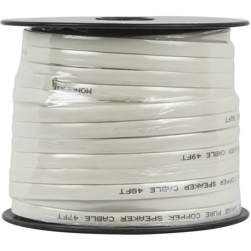 Monoprice Speaker Wire, Flat CL2 Rated, 2Conductor, 16AWG, 50ft