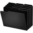 thumbnail image 1 of FFLY Plastic File Folders (Black, 6 Packs) 3 Tab File Folders Letter Size, 1/3-Cut Tab, Durable Expandable Folder, for File Classification, 1 of 7