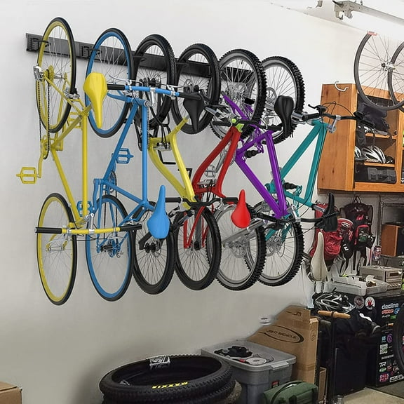 Bike Storage Rack, 6 Bike Rack Wall Mount Home and Garage Organizer, Vertical Bicycles Hanger Hooks for Indoor Space Saving