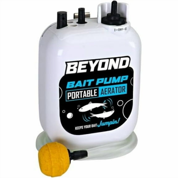 Beyond Bait Pump Portable Live Bait Aerator - Long Lasting Battery Powered Bubbler -Water Resistant Design- XL Air Stone Keep Your Bait Alive Longer