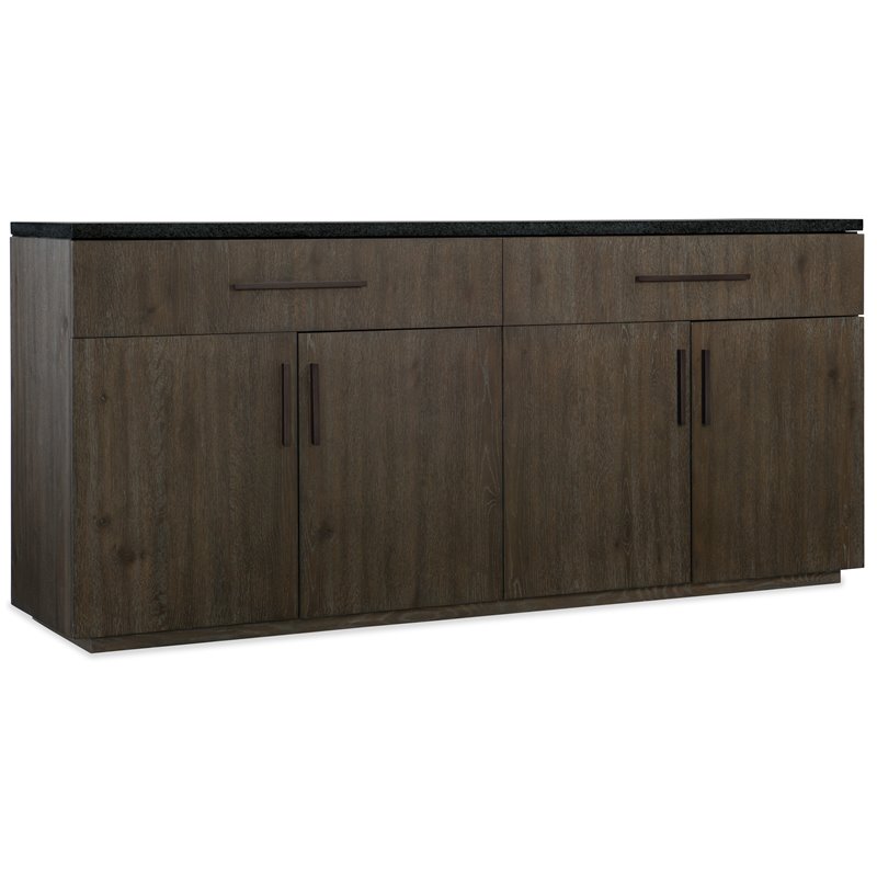 Bowery Hill Stone Top Buffet in Rustic Oak with a Smoky Arabica Finish
