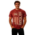 thumbnail image 5 of Men's USA 250 Years Patriotic Flag Print T Shirts Casual Short Sleeve Independence Day Comfortable Tees Tops,Red,4XL, 5 of 8