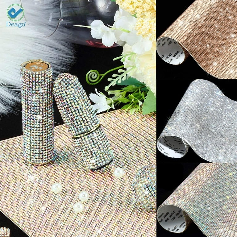 Deago Bling Crystal Rhinestone Sticker DIY Self-Adhesive Sparkling