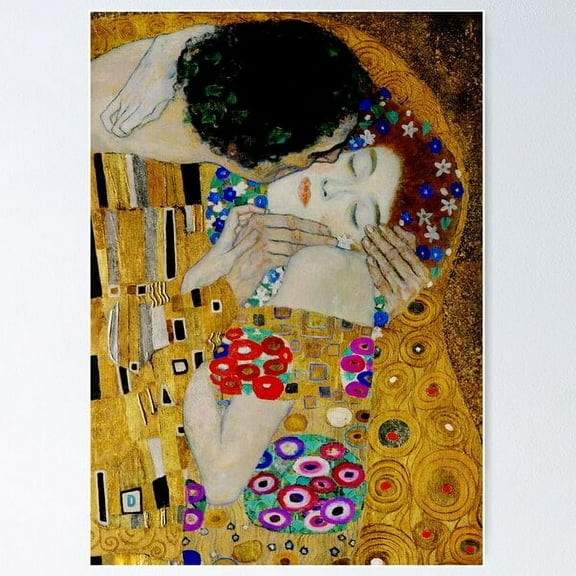 The Kiss By Gustav Klimt | Liebespaar - The Lovers Poster Wall Art, Modern Wall Decor For Living Room Bedroom, 8x12 UNFRAMED