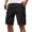 Black_004, variant on Domuza Mens Casual Cargo Shorts - Drawstring Stretch Waist Summer Beach Shorts Chino Short with Pockets Black L