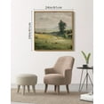 thumbnail image 6 of Drsoum Large 24x24in Natural Framed Vintage Wall Art The Vast Grassland Wilderness Landscape Painting Retro Meadow Scenery Farmhouse Kitchen Living Room Decor, 6 of 6