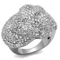 thumbnail image 1 of Women Rhodium Brass Ring with AAA Grade CZ in Clear - Size 8, 1 of 1