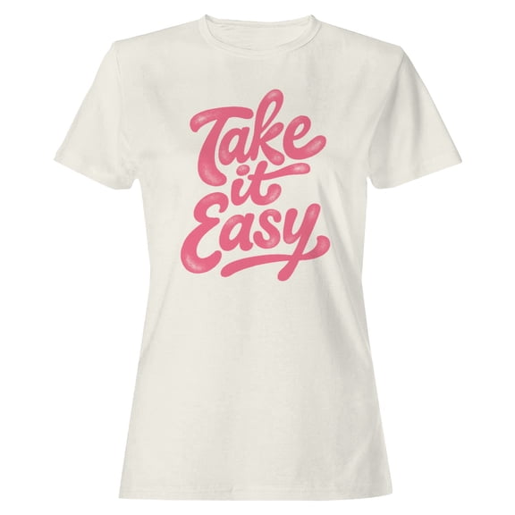 Take It Easy Retro Text Women's Off-White T-shirt